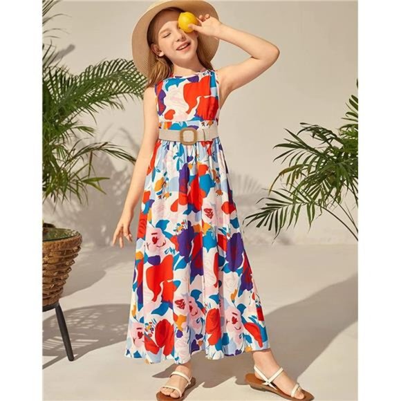 Girls Straw Belt Woven Elastic Stretch Waist Wide Belt Boho Beach Dress Belts main image 6